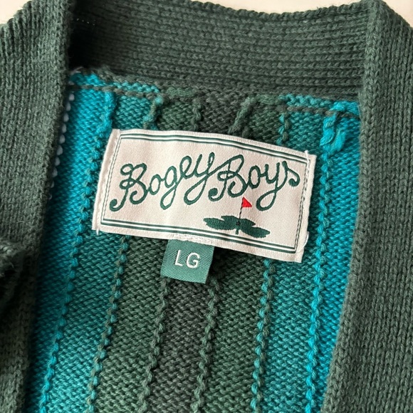 Bogey Boys Men’s S4 Cardigan Sweater Size Large Striped Preppy NWOT - Picture 5 of 7